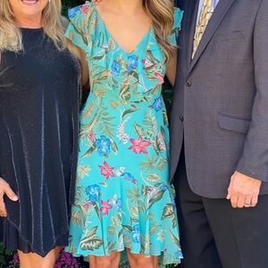 Teal and Floral Dress